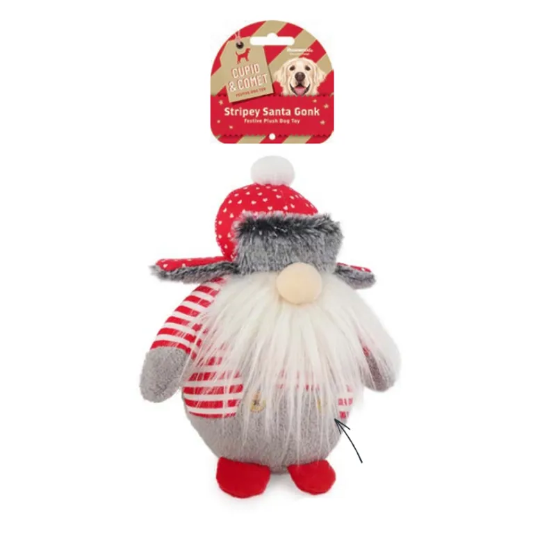 Rosewood Stripey Santa Gonk Dog Toy